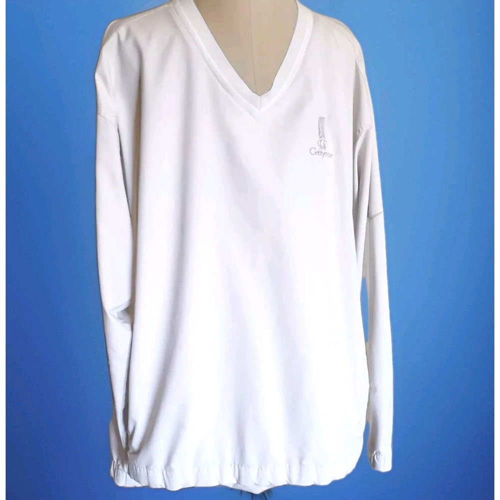 NIKE GOLF Mens Sz L Vintage Pullover Long Sleeve V-Neck Windbreaker  Gettysvue